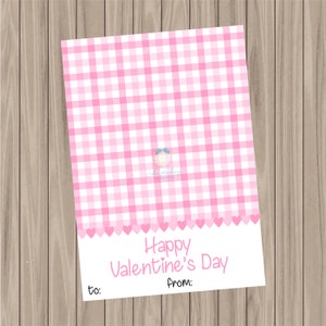 Printable Cookie Card - Happy Valentine&#39;s Day - 3.5&quot;x5&quot;