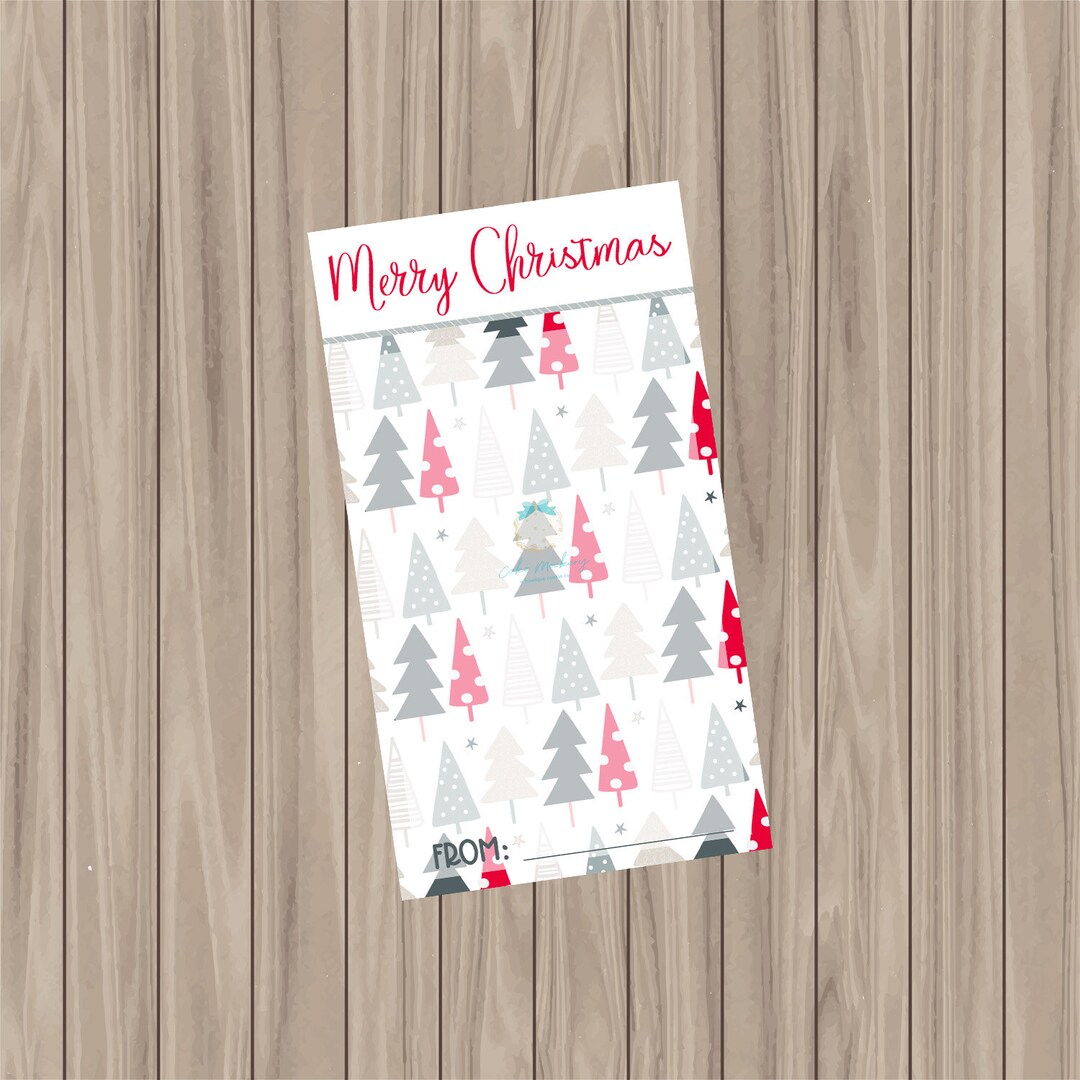Printable Cookie Card merry Christmas Small Cookie &amp; Gift Card Combo ...