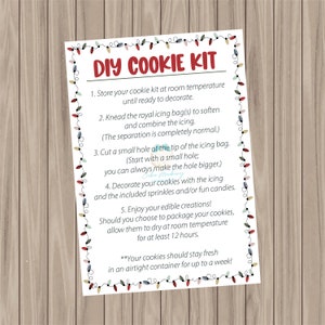 Druckbare Keks-Karte - Weihnachten ROYAL Icing DIY Keks-Karte - 3,5 "x 15""