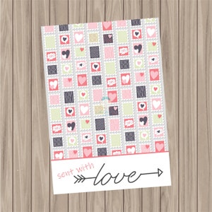 Printable Cookie Card - Sent with Love - 3.5&quot;x5&quot;