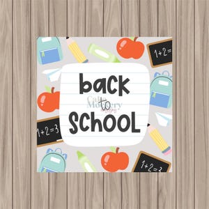 Printable Tag - Back to School - 2&quot; Square