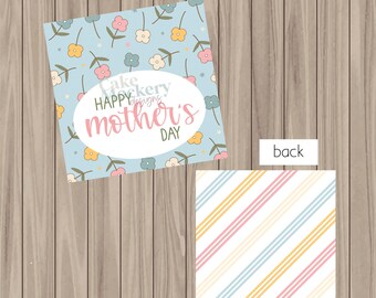 Pre-Printed PHYSICAL Tag - Floral Mother's Day Tag - 2" Square