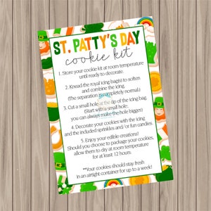 Printable Cookie Card - St. Patrick ROYAL ICING DIY Cookie Card - 3.5&quot;x5&quot;