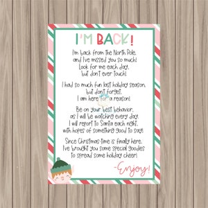 Druckbare Keks-Karte - I'm Back - 3,5 "x 15"