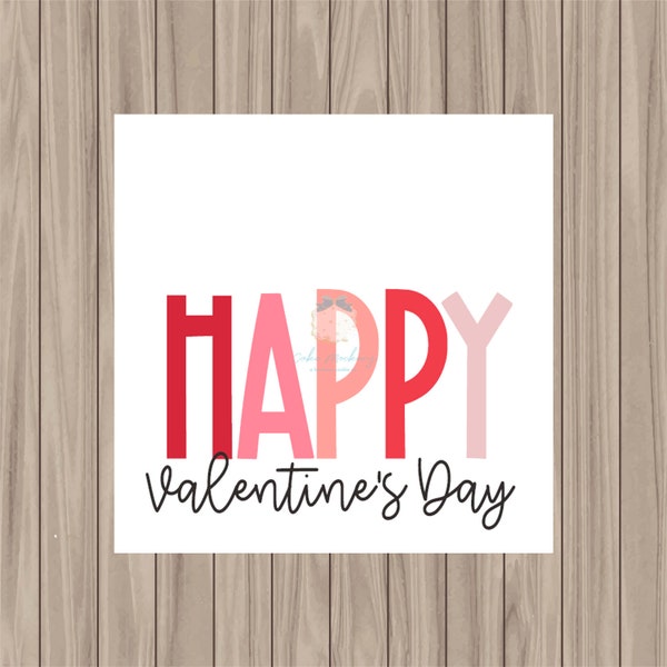 Printable Tag - Happy Valentine's Day - 2" Square