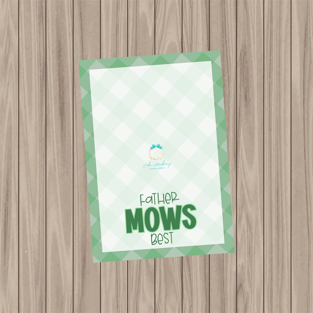 Printable Cookie Card - Father Mows Best - 3.5"x5" - Etsy