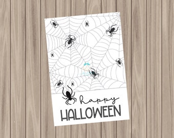 Printable Cookie Card - Spider Happy Halloween - 3.5"x5"