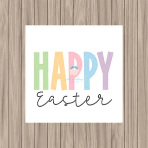 Printable Tag - Happy Easter - 2&quot; Square