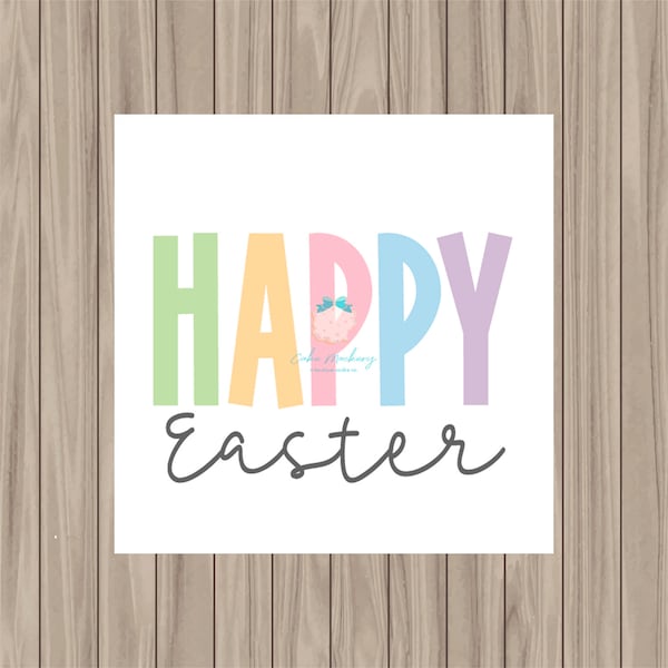 Printable Tag - Happy Easter - 2" Square