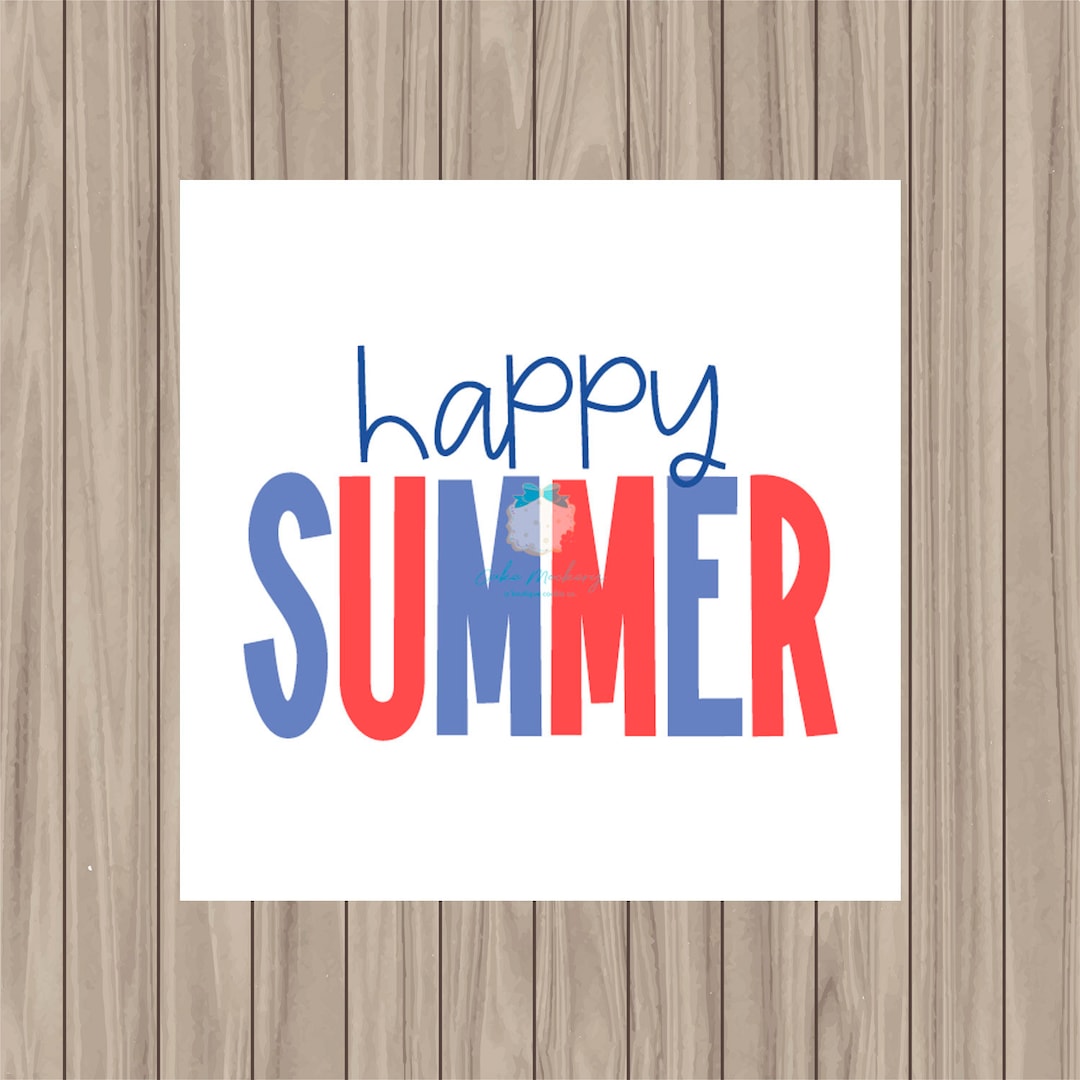 Printable Tag - Happy Summer - 2" Square - Etsy