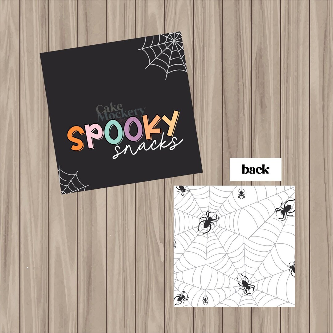 Pre-printed PHYSICAL Tag - Spooky Snacks - 2" Square - Etsy