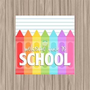 Printable Tag - Pastel Back to School - 2&quot; Square