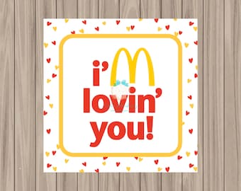 Printable Tag - I'm Lovin' You - 2" Square