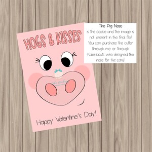 Printable Cookie Card - Hogs and Kisses - 3.5"x5" - Etsy