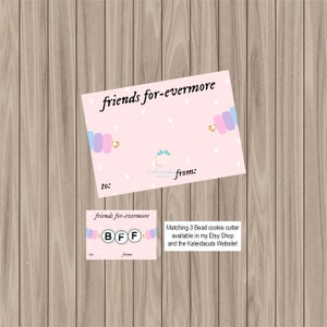 Druckbare Keks Karte - TS Armband Cookie Karte - 3.5 "x5"