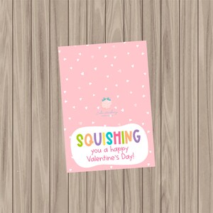 Druckbare Kekskarte - Squishing a Happy Valentine - 3.5"x5""