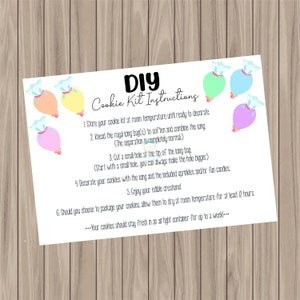 Printable Cookie Card - DIY COOKIE KIT - 3.5&quot;x5&quot;