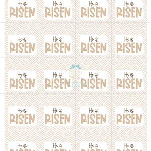 Printable Tag - He is RISEN - 2" Square - Etsy