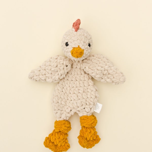 CHICKEN "LOVEY" | Made to Order | Crocheted Handmade Animal | Toy | Easter Basket | Baby Shower Gift