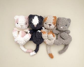Crocheted Kitten Plush Toy: Handmade Calico Cat Gift