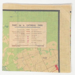 Gatineau Vintage Map Tea Towel FREE SHIPPING image 1