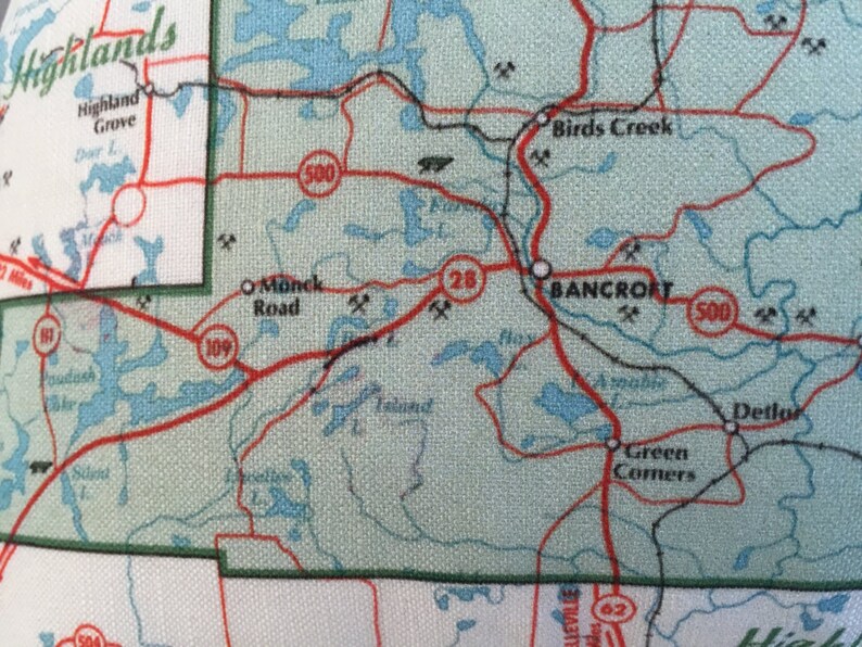 Bancroft Vintage Map Pillow FREE SHIPPING Etsy Canada