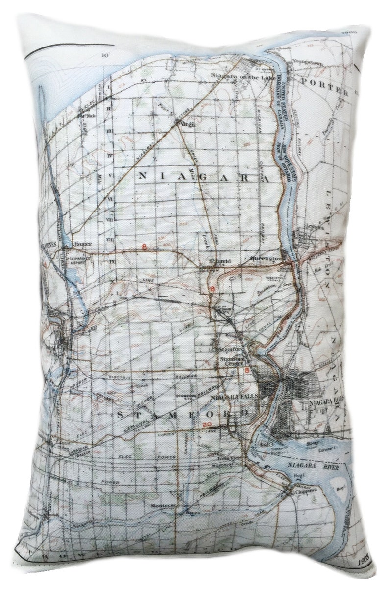 Niagara Vintage Map Pillow FREE SHIPPING image 1