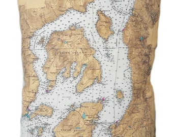 Howe Sound Vintage Map Pillow - FREE SHIPPING