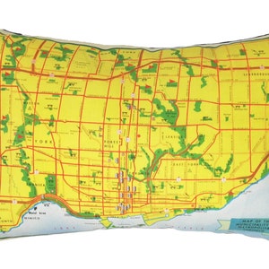 Municipal Toronto Vintage Map Pillow - FREE SHIPPING