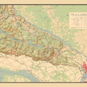 Gatineau Vintage Map Tea Towel FREE SHIPPING image 2