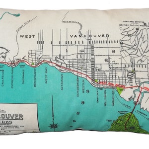 West Vancouver Landkarte Kissen - Kostenloser Versand
