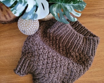 Cowl Buff Neck Scarf - Grey Brown