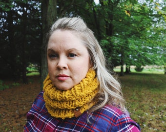 Cowl Buff Neck Scarf - Mustard Yellow