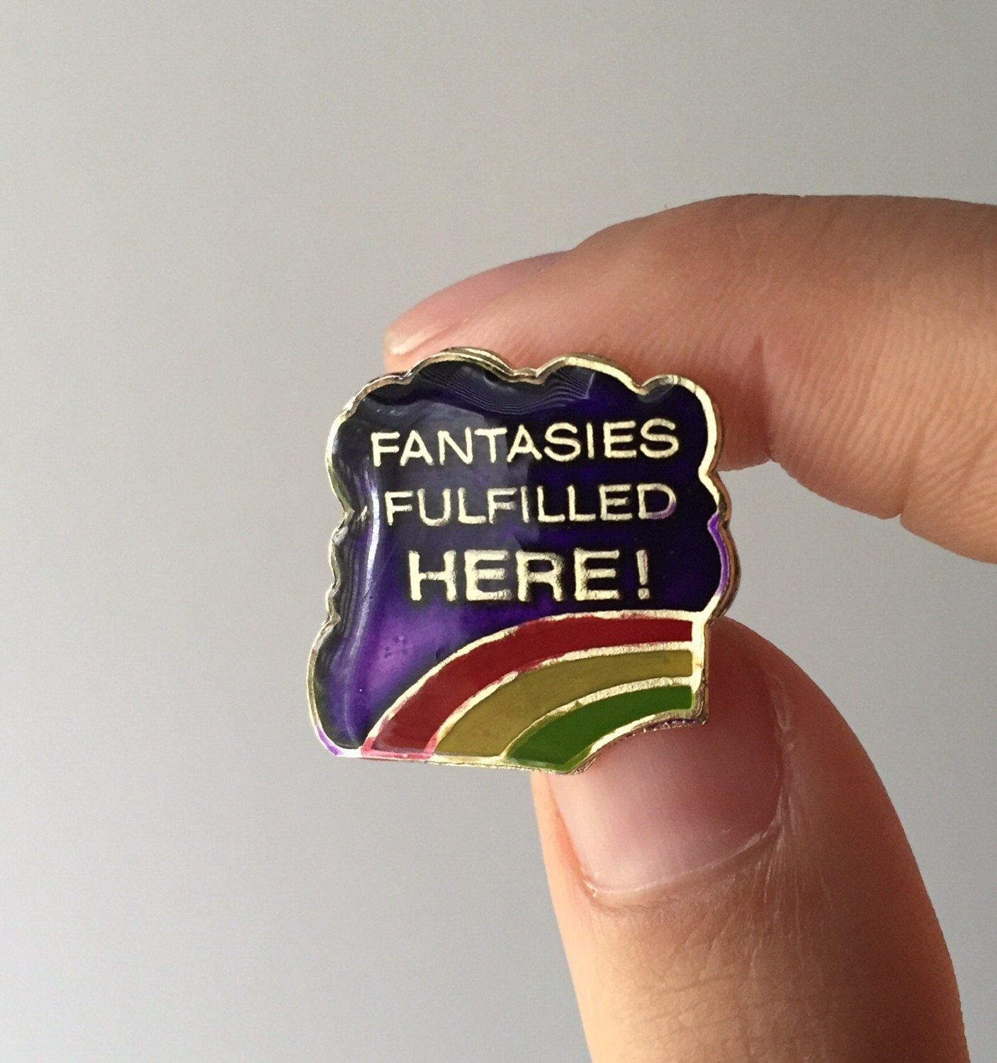 Funny Vintage Enamel Lapel Pin or Hat Pin Fantasies Etsy