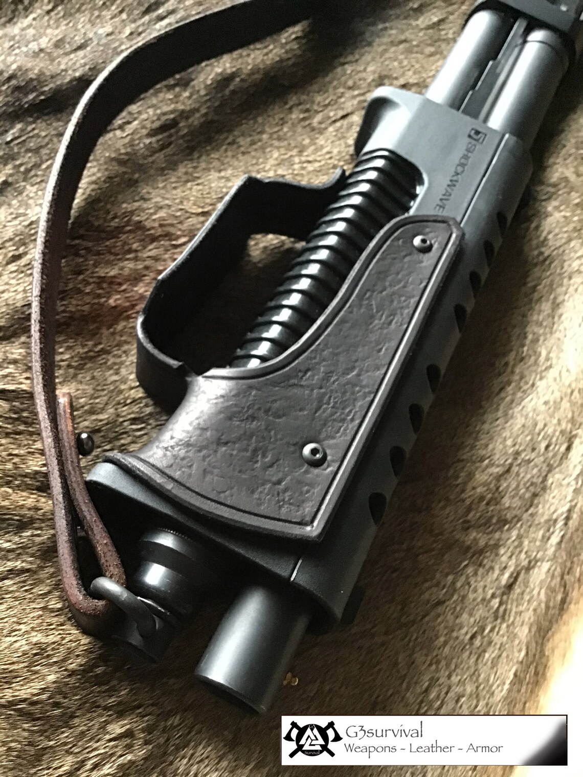 590 Shockwave / Tac 14 leather shotgun sling and bandoleer Etsy
