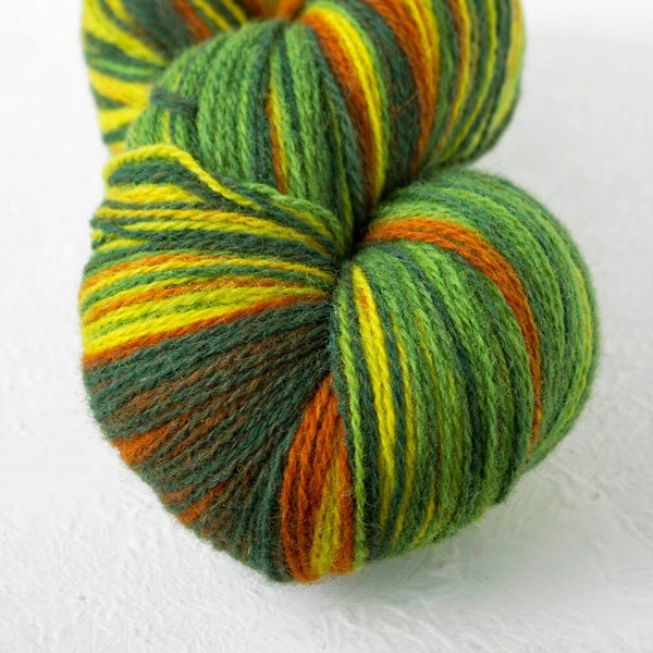 Dégradé Aade Long laine artistique, fil à tricoter, crochet. Dégradé de fil vert-jaune-marron