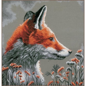 Fox Counted cross stitch kit - Staring in the night by Lanarte