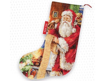 Christmas Stocking KIT cross stitch Santa Luca-S Christmas Cross stitch kit  - full kit with fabric PM1232