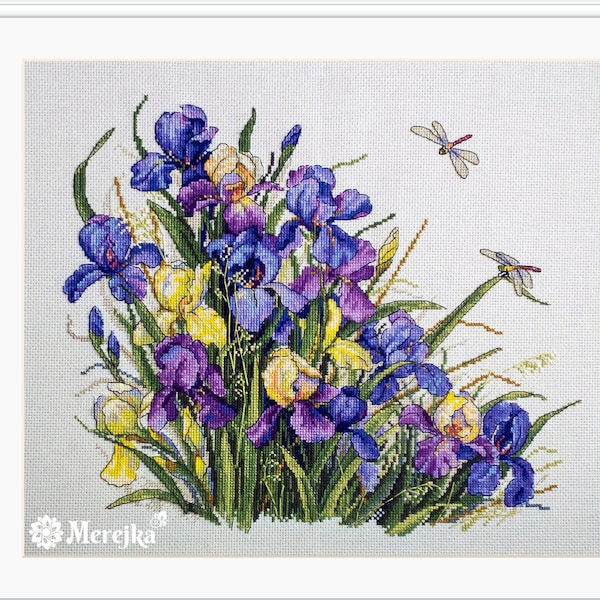 Irises Kreuzstichpackung von Merejka K-122// Irises// Irises Kreuzstichpackung