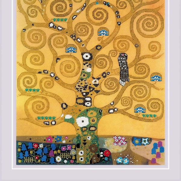 Kit de point de croix compté - L’arbre de vie d’après la peinture de G. Klimt par Riolis 0094PT