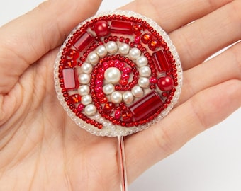 Lollipop - Beadwork kit for creating brooch by Crystal Art brand