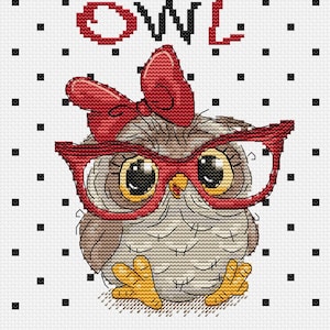 Cross stitch kit with cute owl from Luca-s B1403