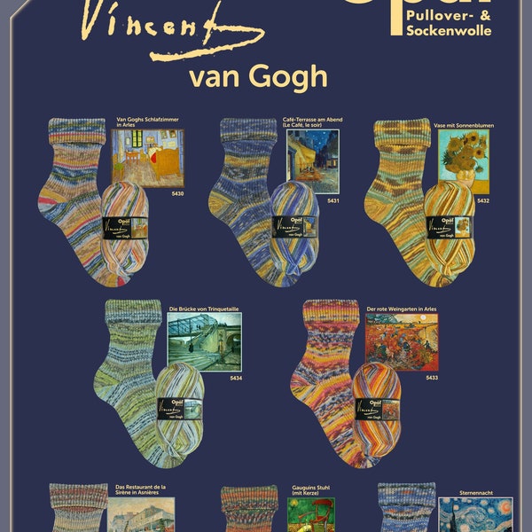 Vincent van Gogh collection - Opal Sock Yarn 4 ply