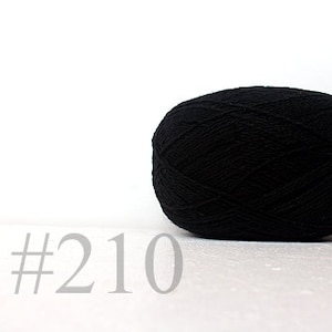 WOOL yarn 100%knitting yarn black 210 image 1