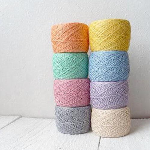 Pastel Rainbow Mix of Linen Linen Crochet Thread Etsy