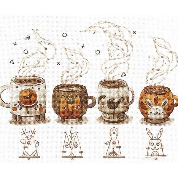 Cross stitch kit -  Coffee keepers
