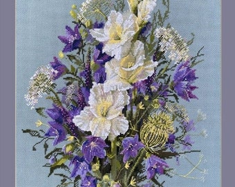 The White Sword Lily - counted cross stitch kit by Merejka K223