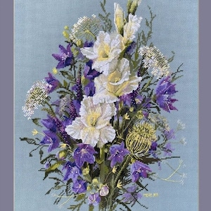 El lirio de la espada blanca - kit de punto de cruz contado de Merejka K223