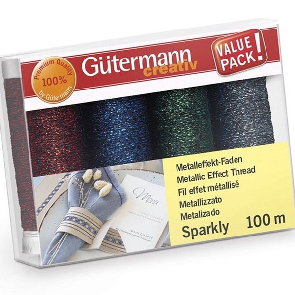 Guttermann Glitzergarn Set 4 Farben