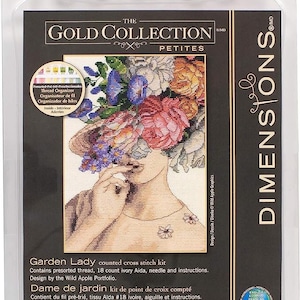 Afmetingen Gold Collection Petites - Garden Lady, borduurpakket 65209